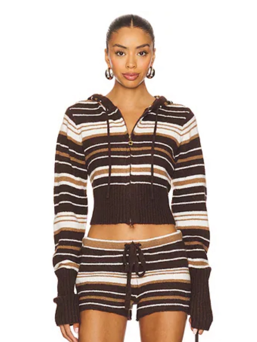Dairy Boy Surfside Striped Knit Zip Up and Short